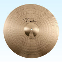 Front view of Paiste 22" Signature Full Ride Cymbal on blue background