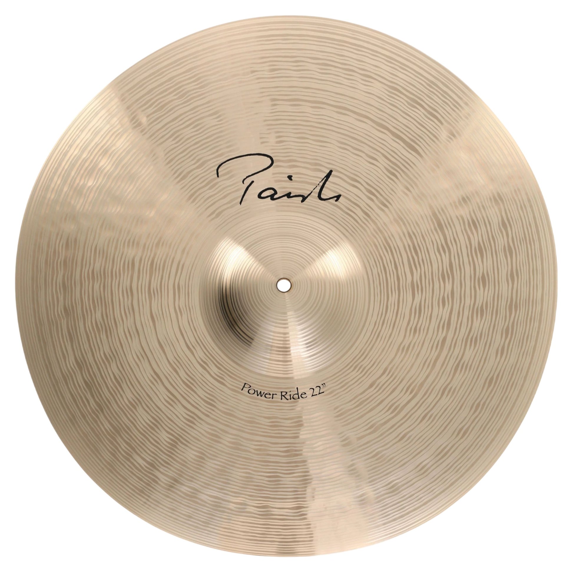 Front view of Paiste 22" Signature Power Ride Cymbal on white background