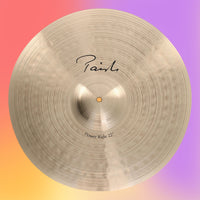 Front view of Paiste 22" Signature Power Ride Cymbal on multicolored background