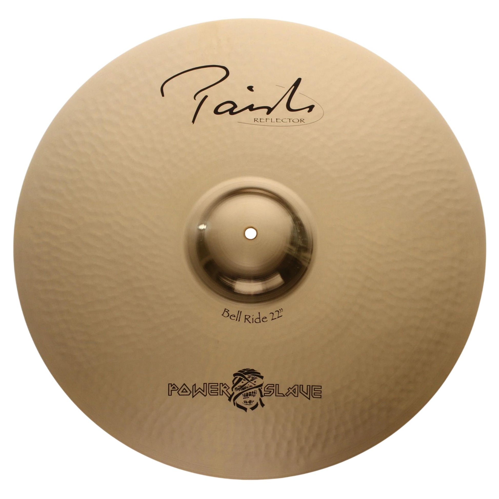 Front view of Paiste 22" Signature Reflector Bell Ride “Powerslave” Cymbal on white background