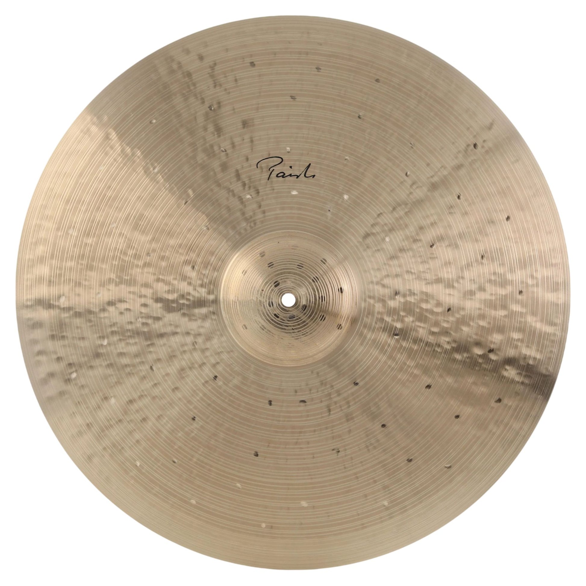 Front view of Paiste 22" Signature Traditionals Light Ride Cymbal on white background