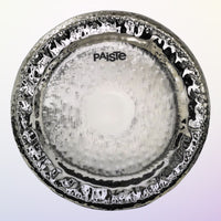 Front view of Paiste 22" Symphonic Gong Brilliant on purple background