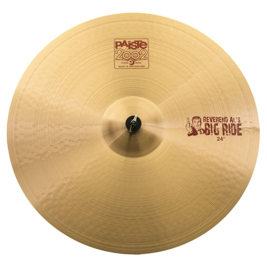 Front view of Paiste 24" 2002 "Reverend Al's" Big Ride Cymbal on white background