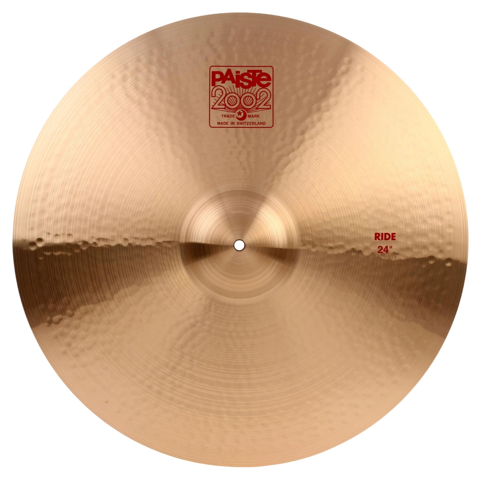 Front view of Paiste 24" 2002 Ride Cymbal on white background