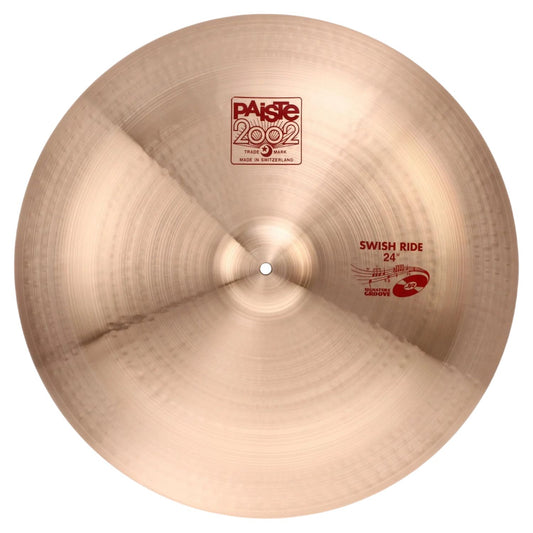 Front view of Paiste 24" 2002 Swish Ride Cymbal on white background