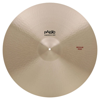 Front view of Paiste 24" Formula 602 Medium Ride Cymbal on white background