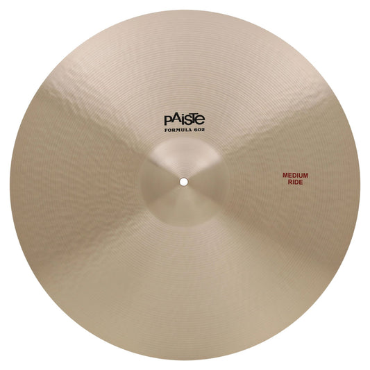 Front view of Paiste 24" Formula 602 Medium Ride Cymbal on white background