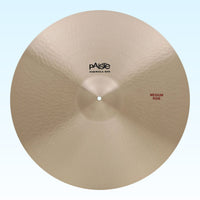 Front view of Paiste 24" Formula 602 Medium Ride Cymbal on blue background