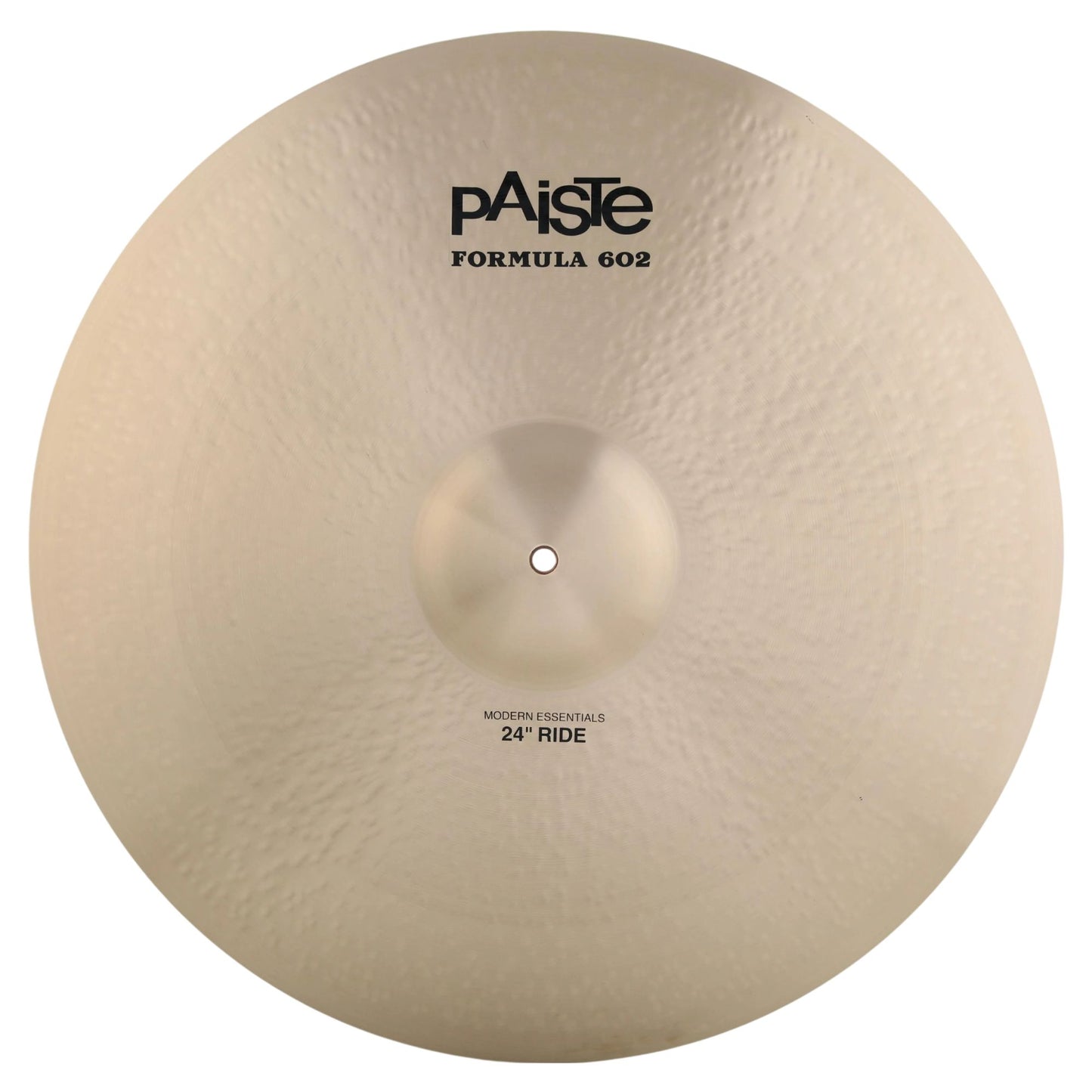 Front view of Paiste 24" Formula 602 Modern Essentials Ride Cymbal on white background