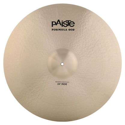 Front view of Paiste 24" Formula 602 Modern Essentials Ride Cymbal on white background