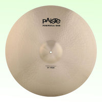 Front view of Paiste 24" Formula 602 Modern Essentials Ride Cymbal on green background