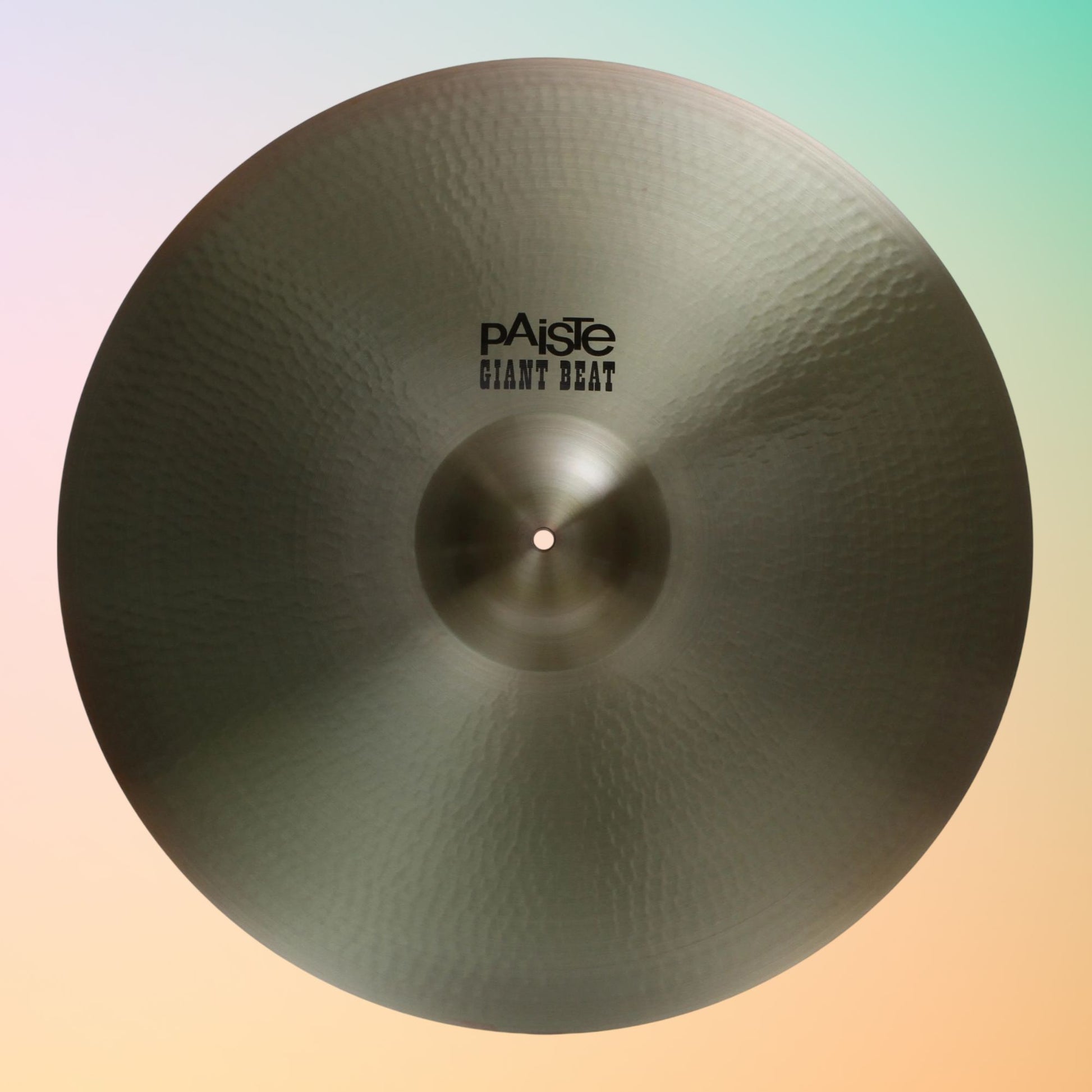 Front view of Paiste 26" Giant Beat Cymbal on multicolored background