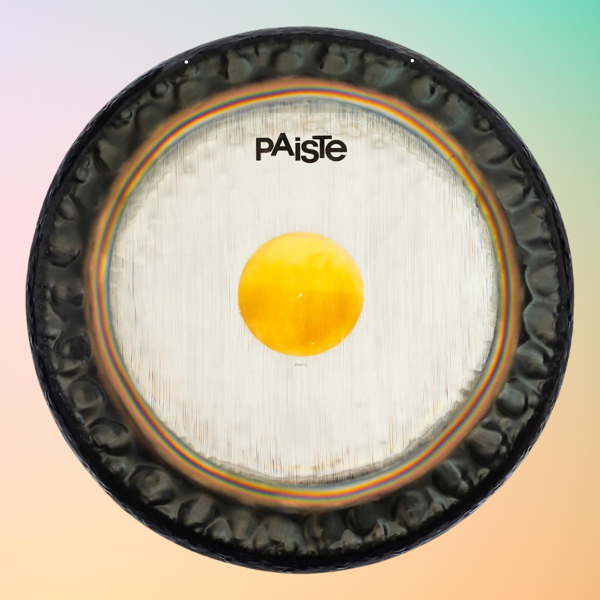 Front view of Paiste 26" Symphonic Gong on multicolored background
