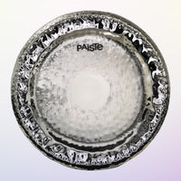Front view of Paiste 36" Symphonic Gong Brilliant on purple background