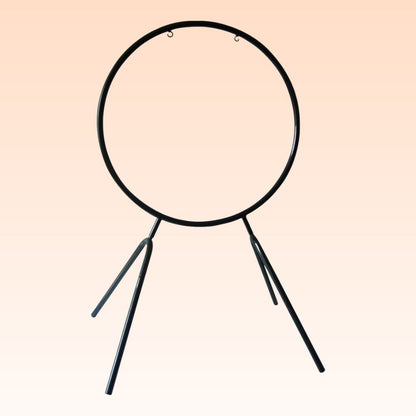 Front view of Paiste Round Orchestra Stand 28 on orange background