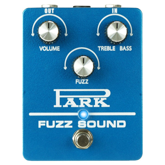 Front view of Park Custom Shop Fuzz Sound Pedal on white background