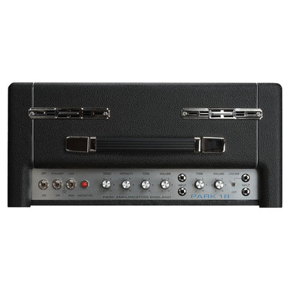 Top ports and controls view of Park P18C Park 18 Combo (1974/Tremolo) Custom Guitar Amplifier on white background