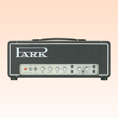 Front view of Park P18H Park 18 (1974/Tremolo) Custom Guitar Amplifier Head on orange background