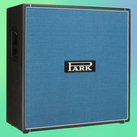 Angled view of Park SA-412 (Angled Grill) Speaker Cabinet on green and blue gradient background