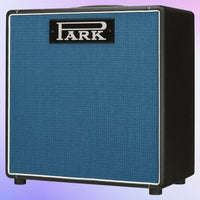 Angled view of Park SB-112 Speaker Cabinet on purple background