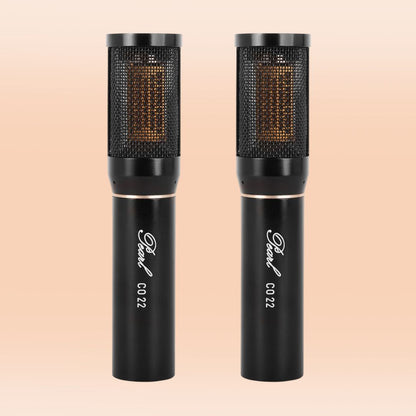 Front view of Pearl CO 22 Matched Pair on peach background