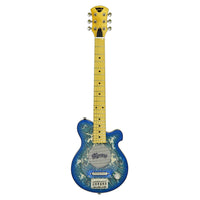 Front view of Pignose PGG 200 Electric Guitar Blue Paisley on white background