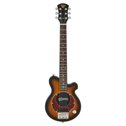 Front view of Pignose PGG 200 Electric Guitar Brown Sunburst on white background