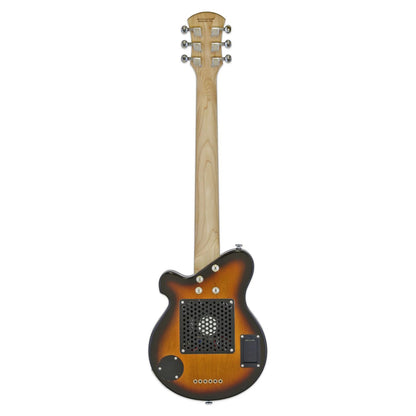 Rear view of Pignose PGG 200 Electric Guitar Brown Sunburst on white background