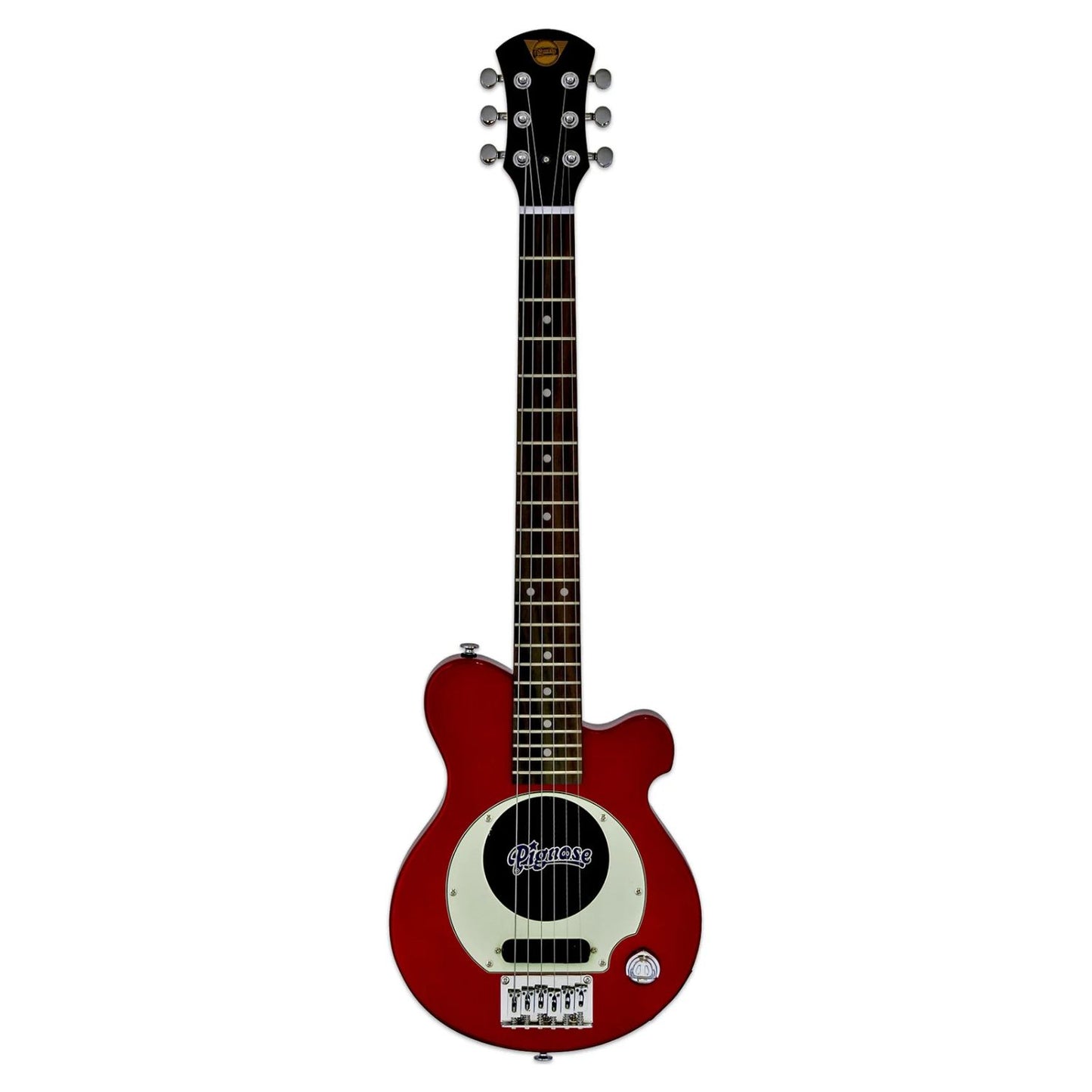 Front view of Pignose PGG 200 Electric Guitar Candy Apple Red on white background