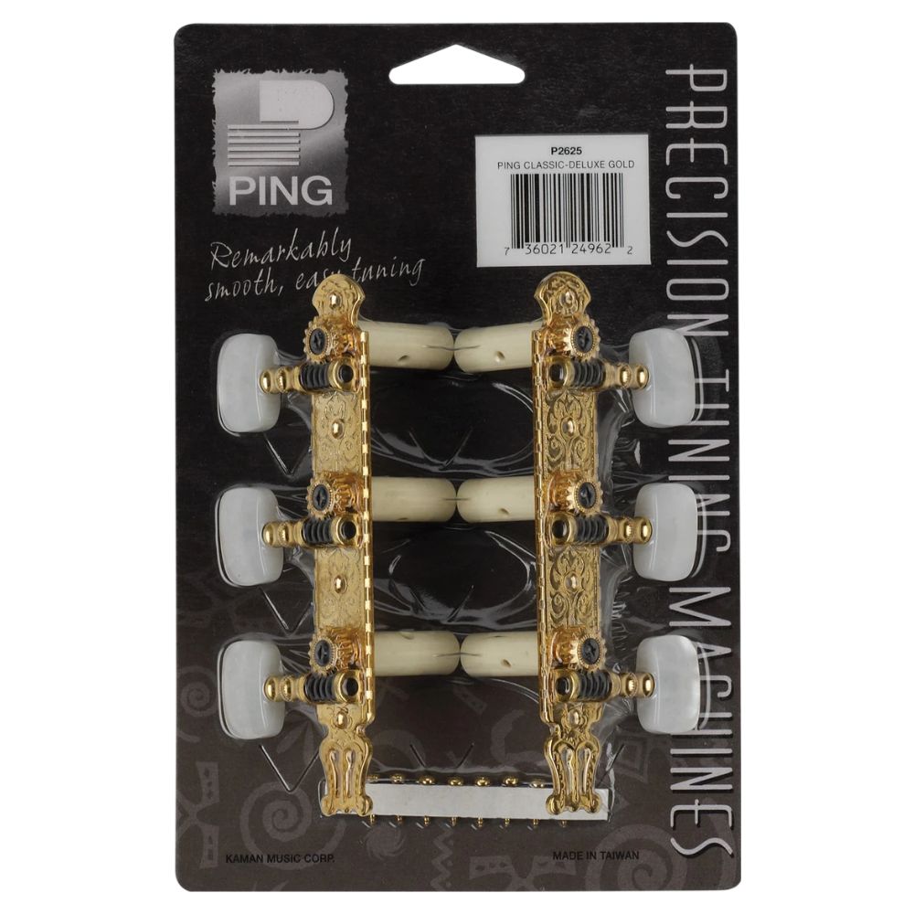 Ping P2625 Deluxe Gold Lyra Plate Classic Machine Heads in packaging on white background