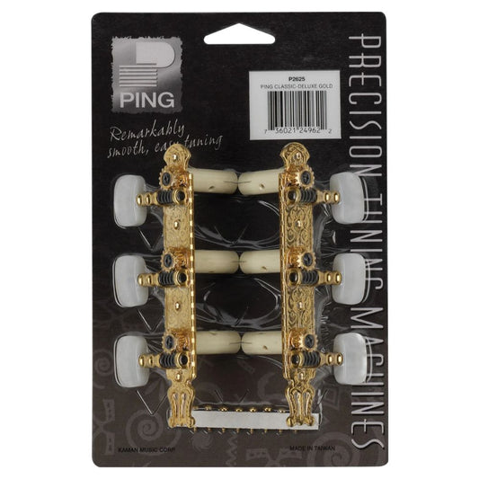 Ping P2625 Deluxe Gold Lyra Plate Classic Machine Heads in packaging on white background