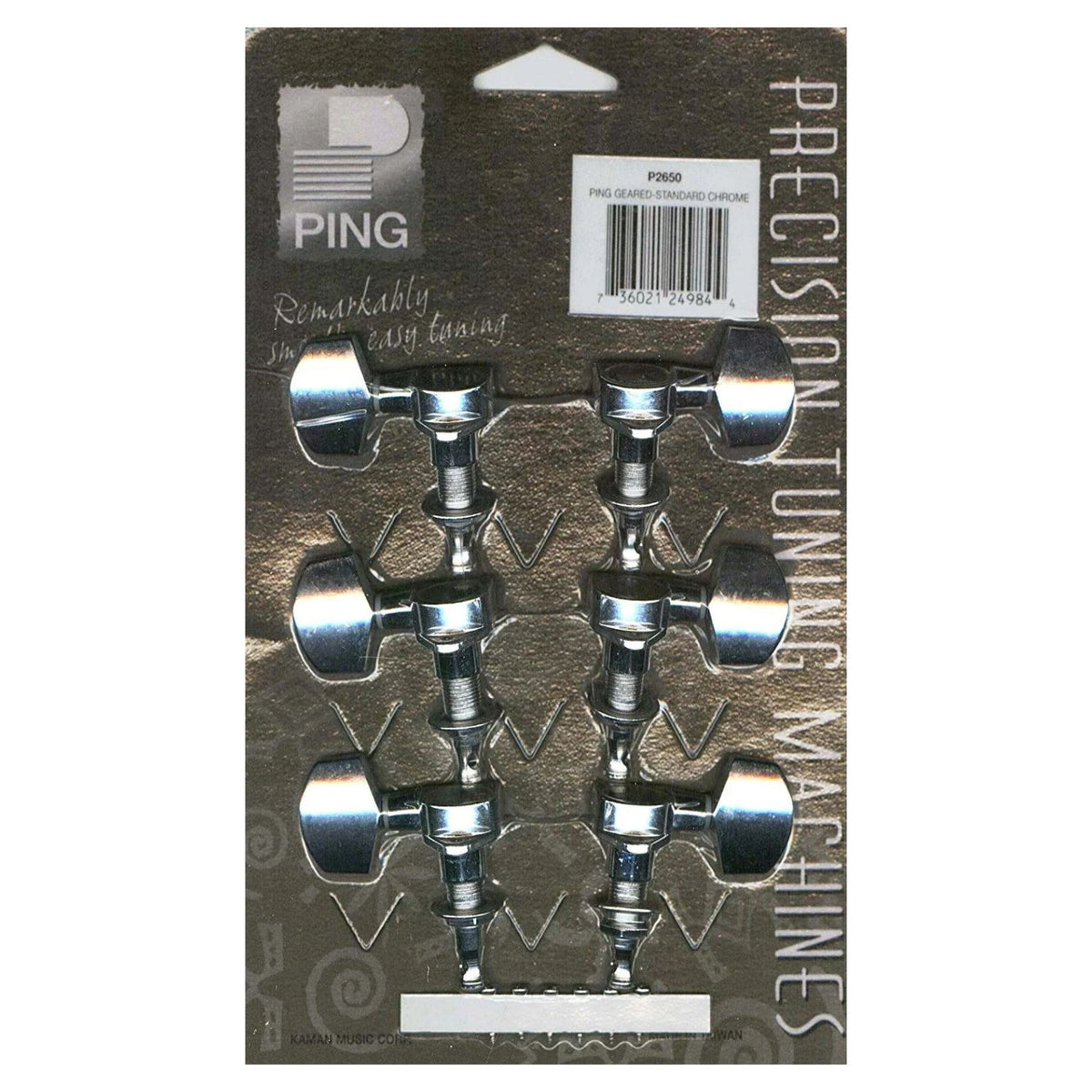 Packaging of Ping P2650 Standard 3+3 Sealed-Gear Machine Heads (Chrome) on white background