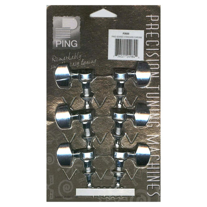 Packaging of Ping P2650 Standard 3+3 Sealed-Gear Machine Heads (Chrome) on white background