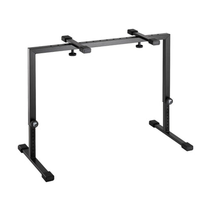 Angled view of Profile KB-STAND Fully Adjustable Keyboard Stand Black on white background