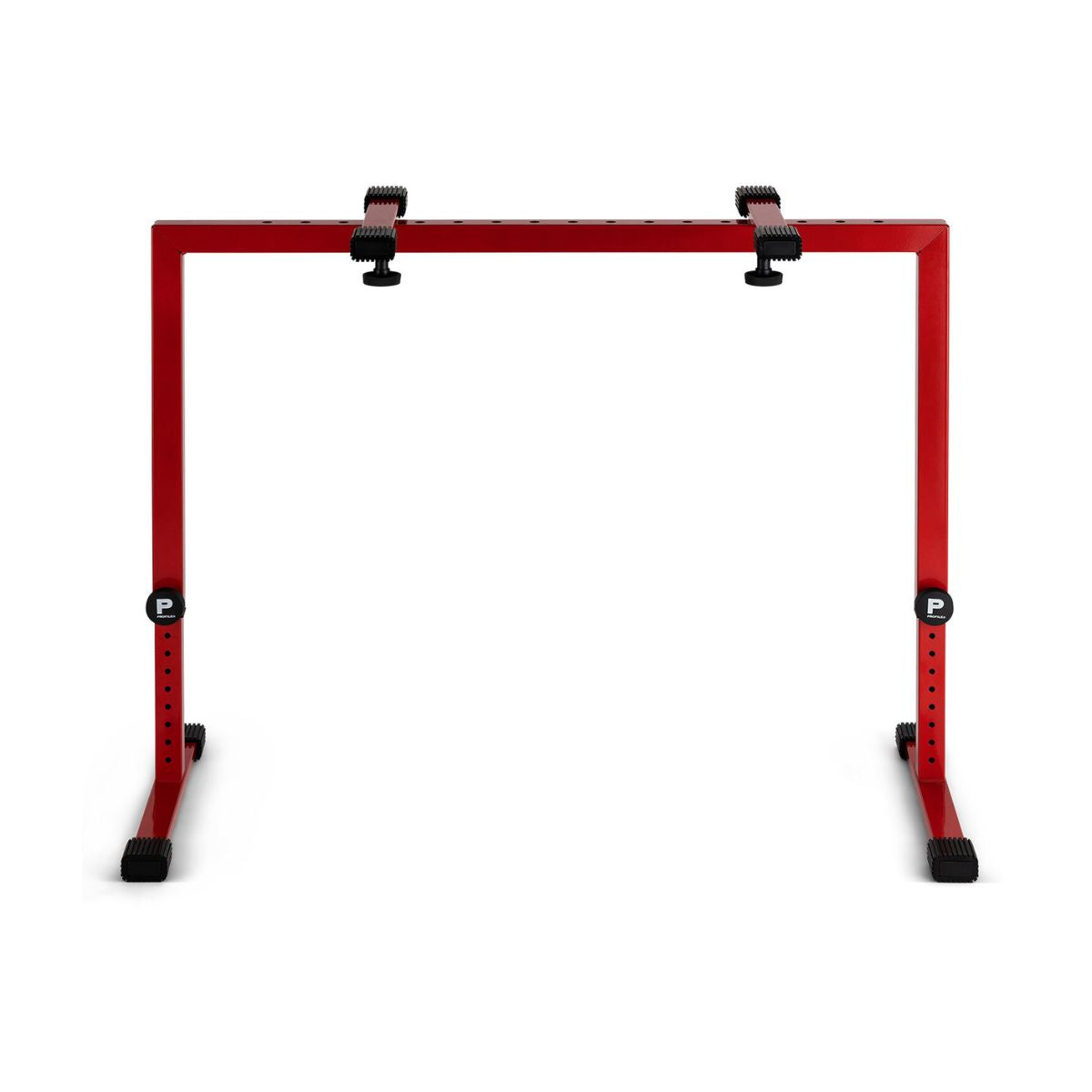 Front view of Profile KB-STAND Fully Adjustable Keyboard Stand Red on white background