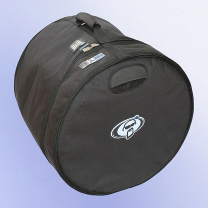 Angled view of Protection Racket 2024-00 Bass Drum Case 24"x20" on purple background