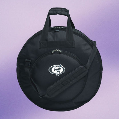 Front view of Protection Racket 6021-00 24" Deluxe Cymbal Bag on purple background