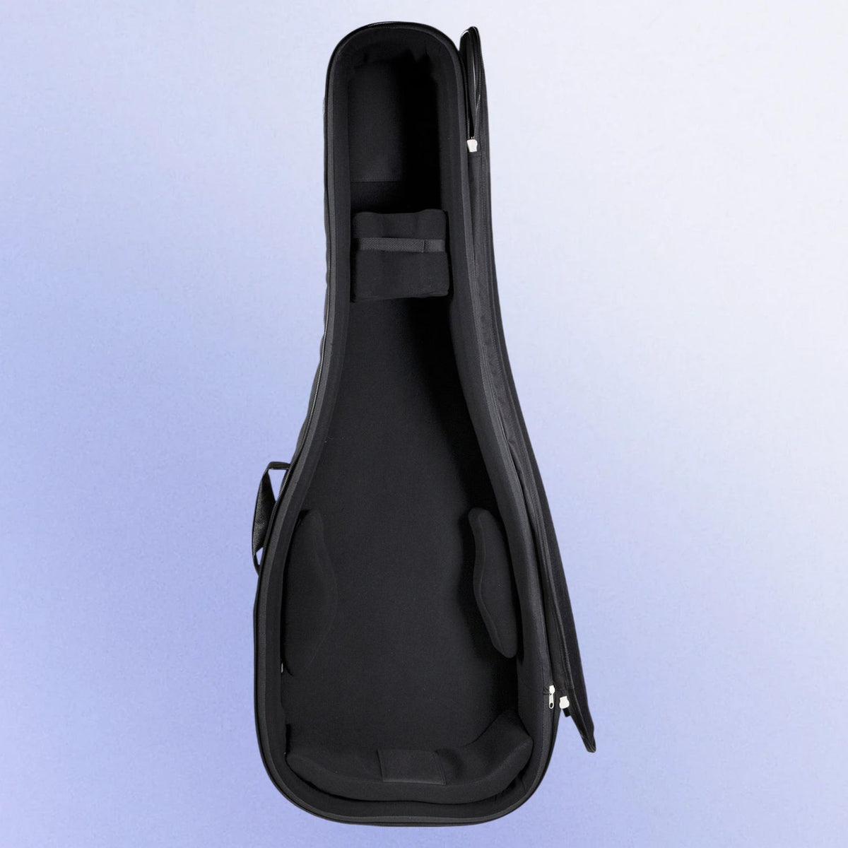 Inside view of Protection Racket 7052-00 Standard Classical Guitar Case on purple background