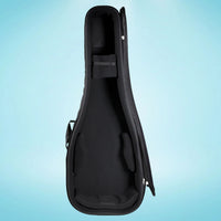 Internal view of Protection Racket 7053-00 Standard Acoustic Guitar Case on blue background