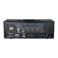 Rear view of Randall RD100H Diavlo Guitar Amplifier Head on white background