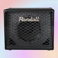 Front view of Randall RD112-S80 Diavlo Guitar Speaker Cabinet on multicolored background