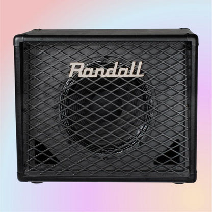 Front view of Randall RD112-S80 Diavlo Guitar Speaker Cabinet on multicolored background