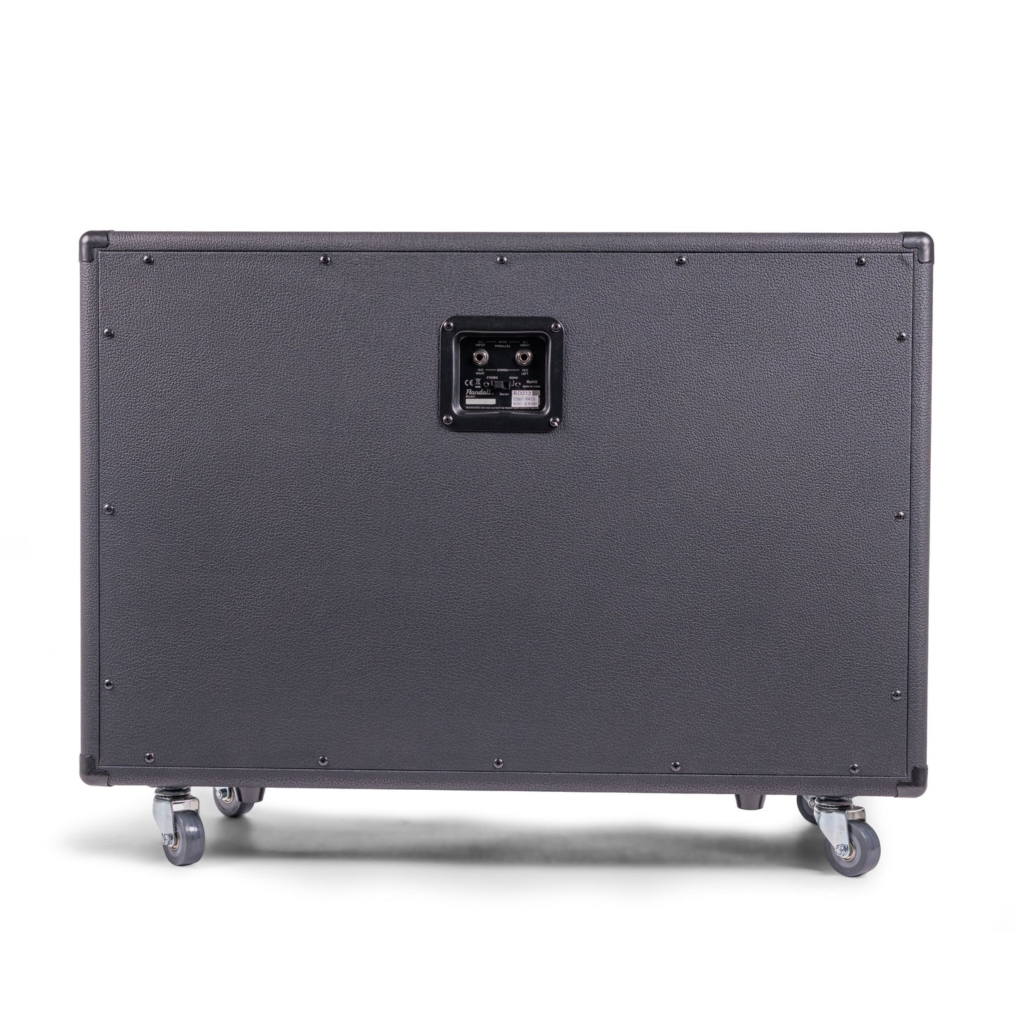 Rear view of Randall RD212-S80 Guitar Speaker Cabinet on white background