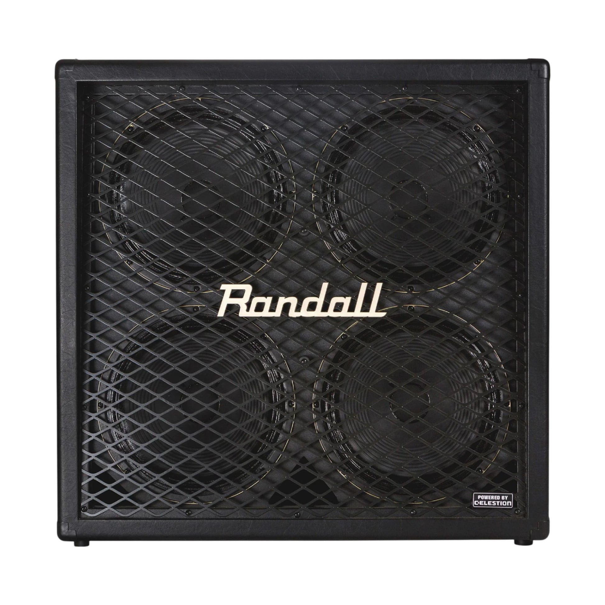 Front view of Randall RD412-V30 Diavlo Guitar Speaker Cabinet on white background
