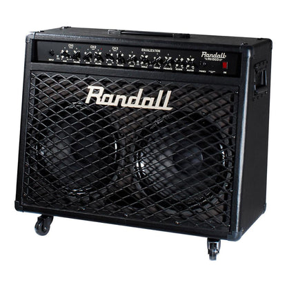 Angled front view of Randall RG1503-212 Combo Solid State Guitar Amplifier on white background