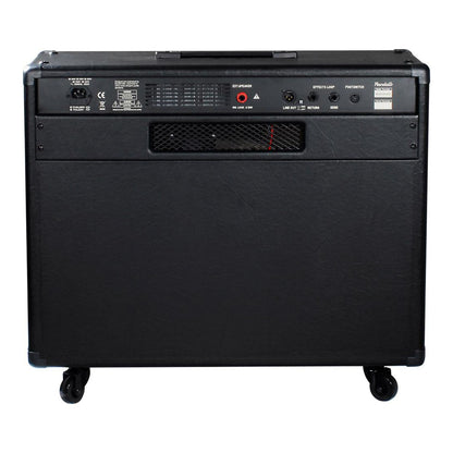 Rear view of Randall RG1503-212 Combo Solid State Guitar Amplifier on white background