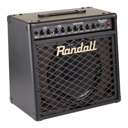 Angled front view of Randall RG80 Combo Guitar Amplifier on white background