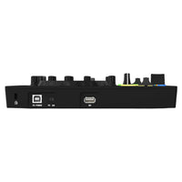 Left side ports view of Reloop Buddy Compact 2-Deck DJ Controller on white background