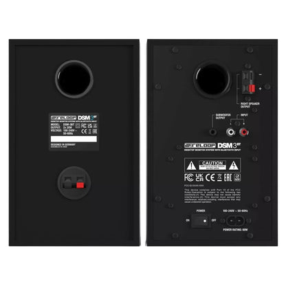 Rear ports view of Reloop DSM-3 BT Smart Desktop Monitor System w/ Wireless Input on white background