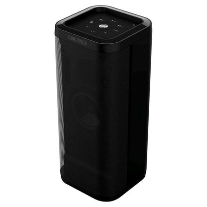 Angled front view of Reloop Groove Blaster BT Portable Bluetooth Speaker on white background